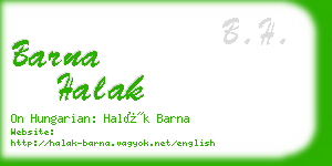 barna halak business card